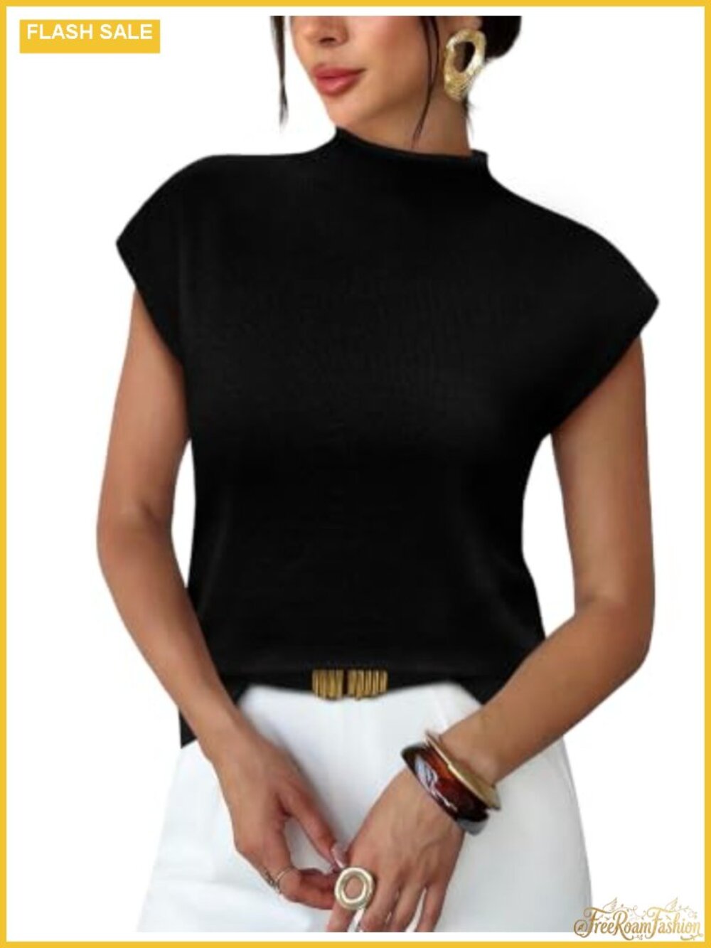 Womens Mock Neck Short Sleeve Sweater Lightweight Knit Pullover Top
